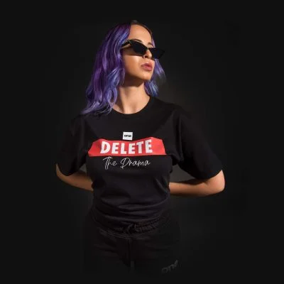 Дамска Широка Тениска Delete The Drama - 05