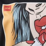 Дамска Широка Тениска Red Lips Black - 03