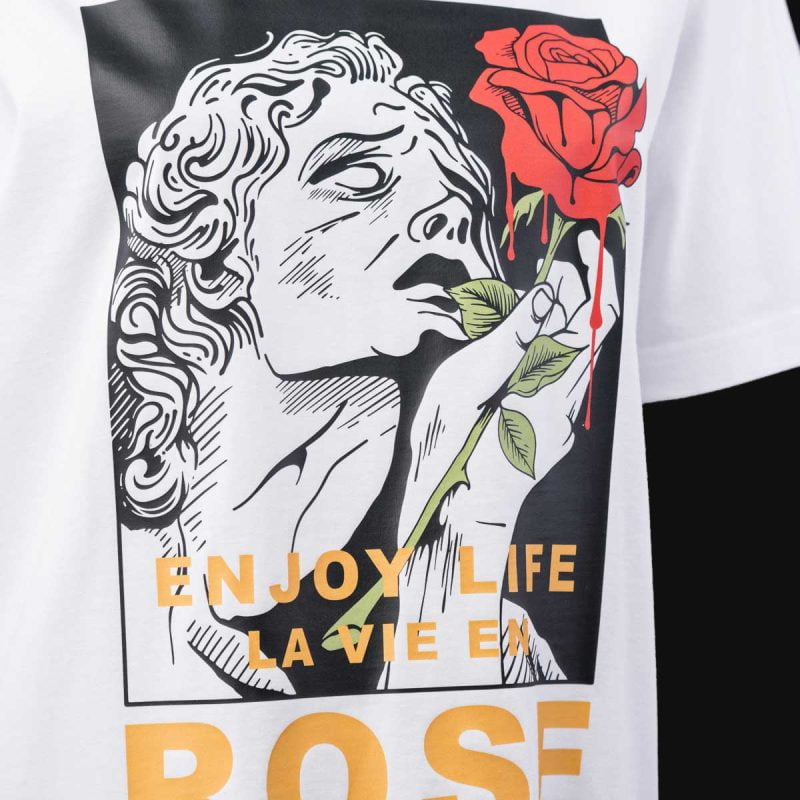 Дамска Широка Тениска Red Rose - 03