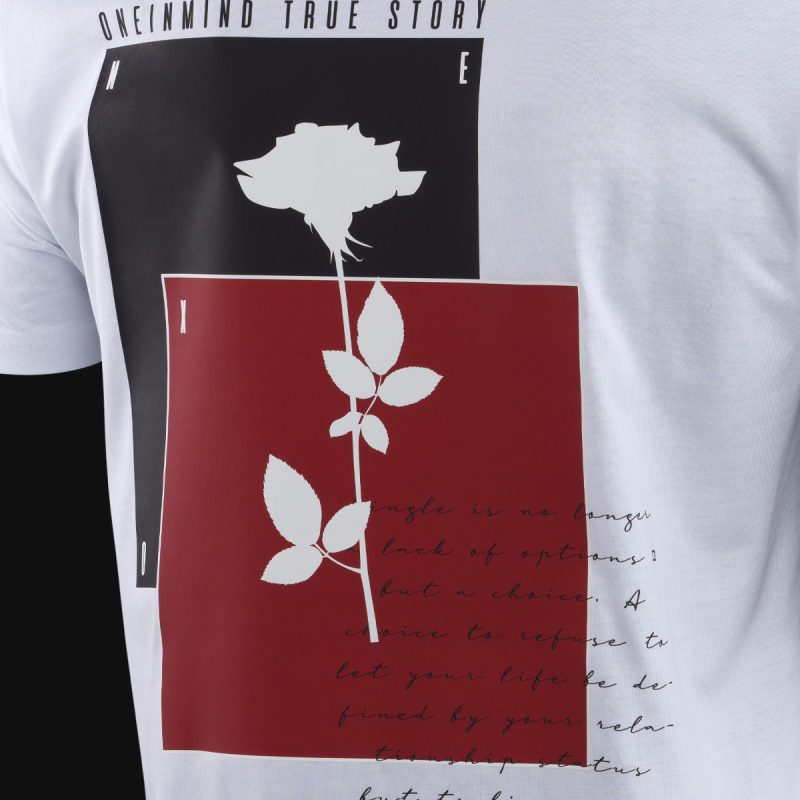Бяла Slim-fit тениска мъжка - Rose One - 02