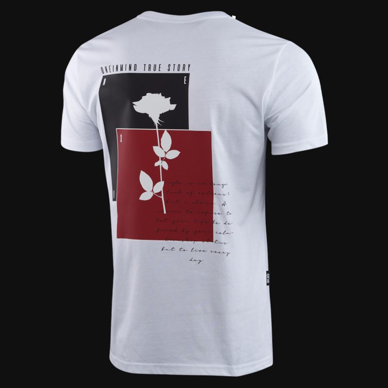 Бяла Slim-fit тениска мъжка - Rose One - 05