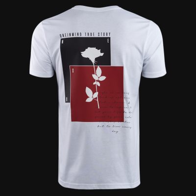 Бяла Slim-fit тениска мъжка - Rose One