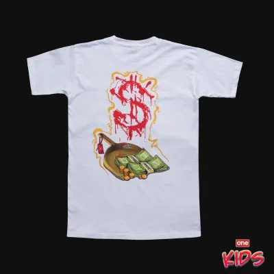 Бяла Детска Тениска за Момчета - Dirty Money