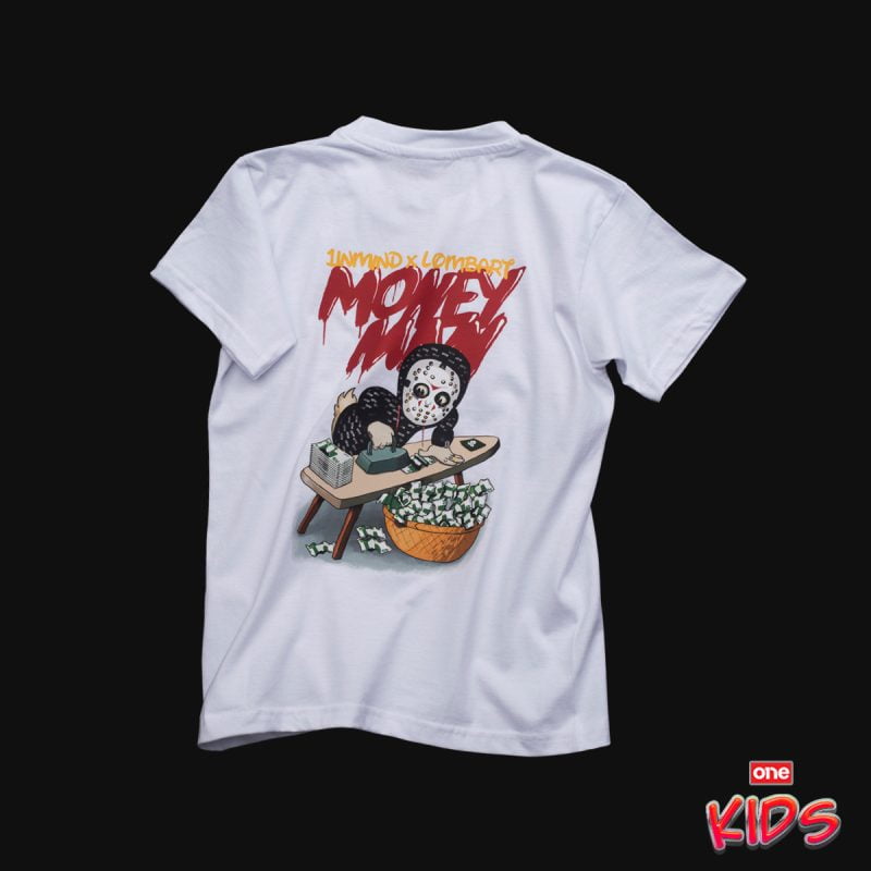 Бяла Детска Тениска за Момчета - Money Man - 03