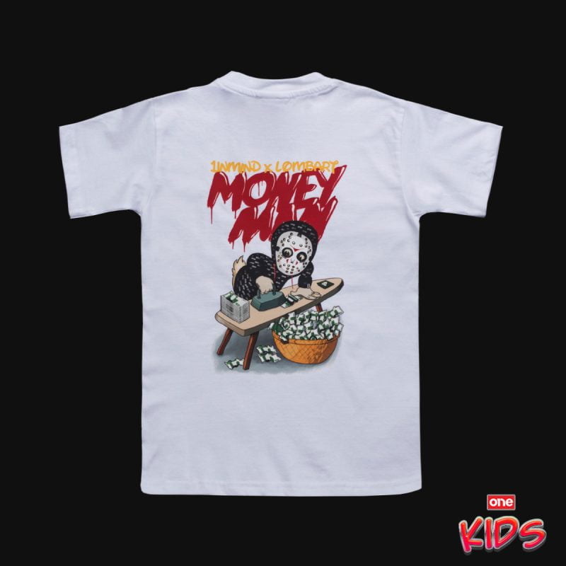 Бяла Детска Тениска за Момчета - Money Man