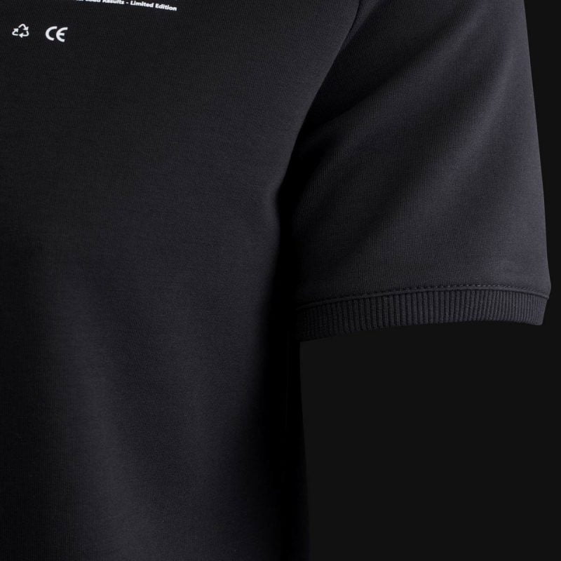 Свободна мъжка тениска с джобове - Classic Black - 08