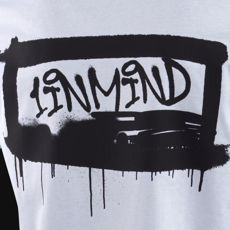 Бяла Slim-fit тениска - Graffiti 1inmind - 02