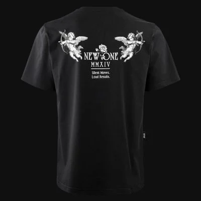 Мъжка черна овърсайз тениска - New One Tee