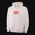 Мъжки бял суичър с качулка - Red Box Logo - 04