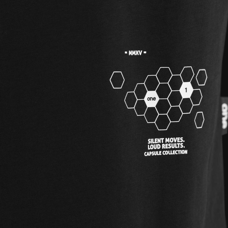Мъжка черна овърсайз тениска - Hex One Noir - 03