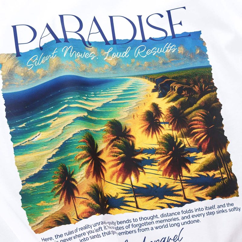 Мъжка бяла Regular-fit тениска - Paradise One - 02