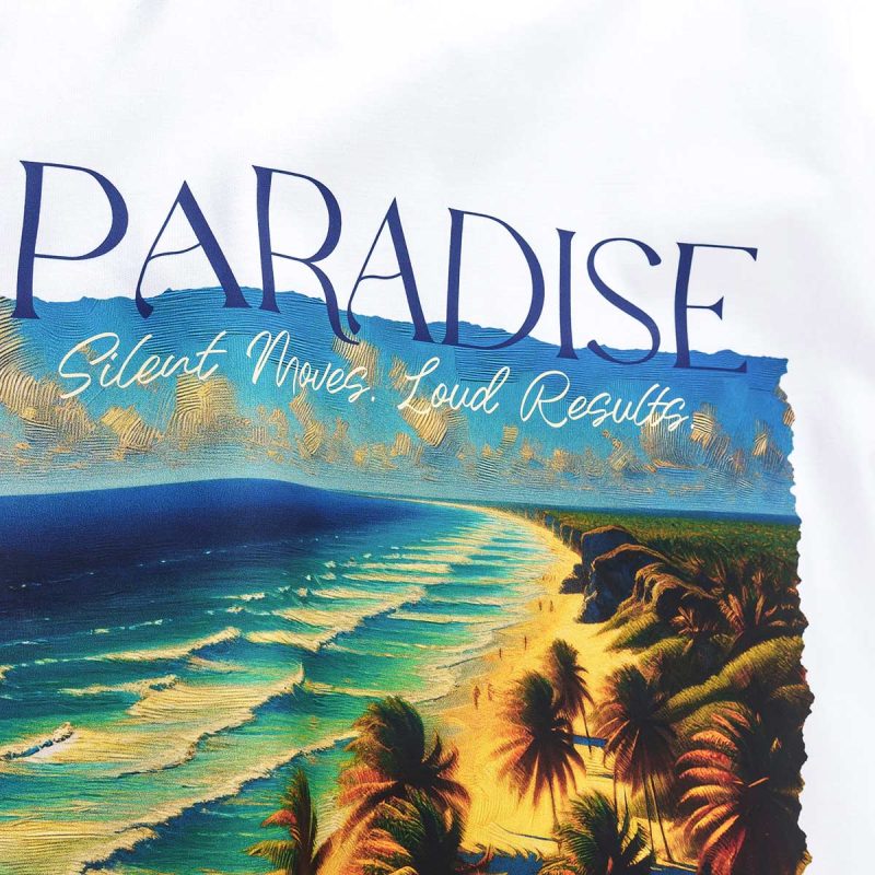 Мъжка бяла Regular-fit тениска - Paradise One - 05