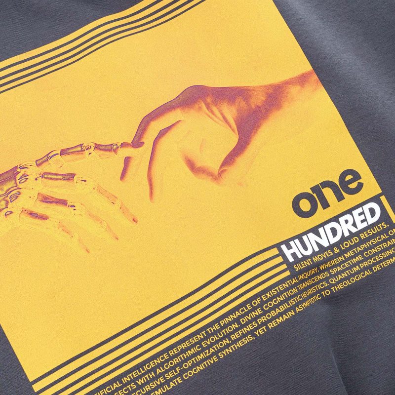 Мъжка сива premium тениска - God Hand Tee - 02