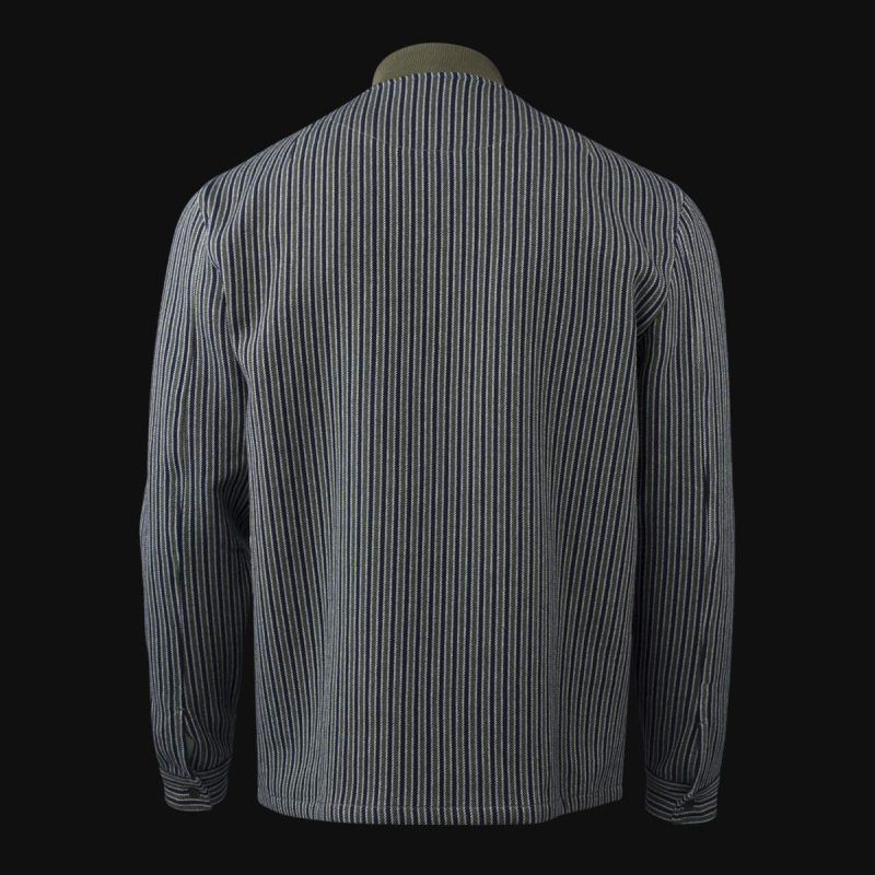 Мъжки Overshirt с копчета - Olive Grid - 03