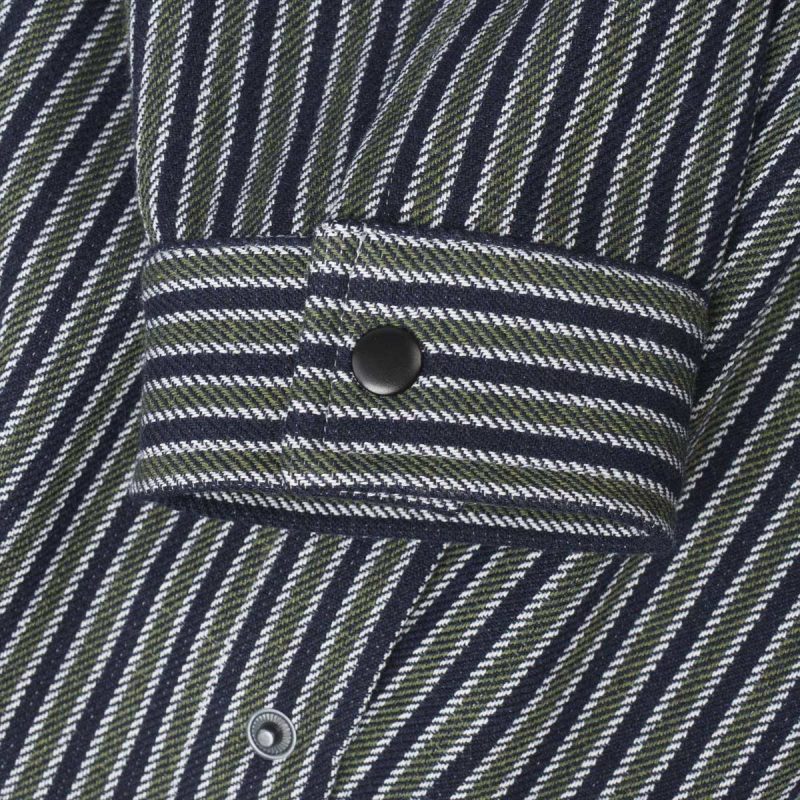 Мъжки Overshirt с копчета - Olive Grid - 06