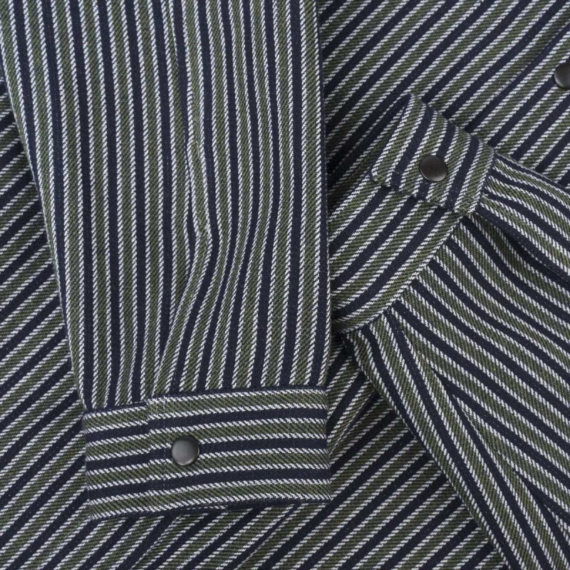 Мъжки Overshirt с копчета - Olive Grid - 08