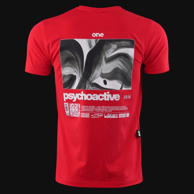 Мъжка Червена Slim Fit Тениска - Psychoactive - 05
