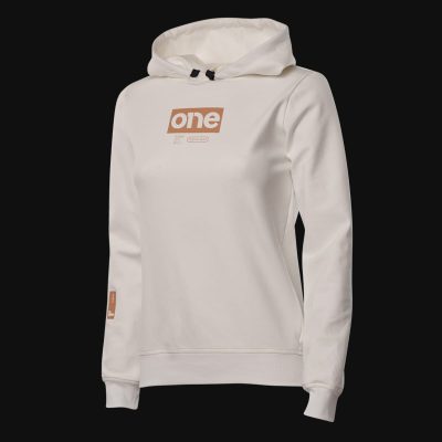 Дамски Бял Slim-fit Fleece суичър с качулка - G-One