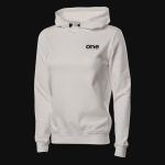 Дамски Бял Slim-fit Fleece суичър с качулка - White Classics