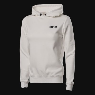 Дамски Бял Slim-fit Fleece суичър с качулка - White Classics