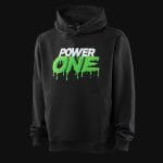 Мъжки черен суичър с качулка - Power One - 05