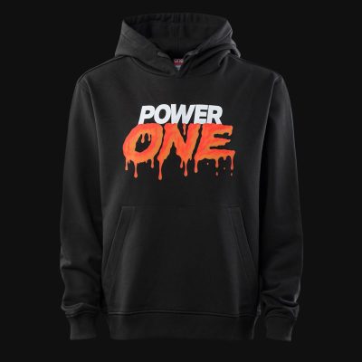Мъжки черен суичър с качулка - Power One V.02