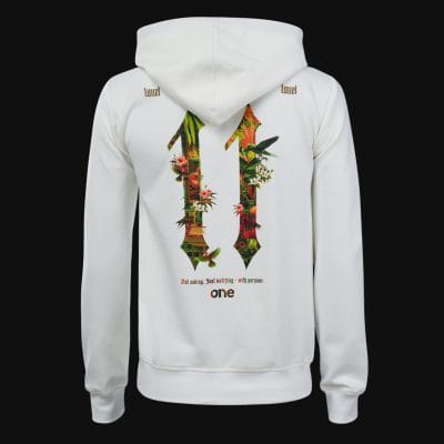 Дамски Бял Slim-fit Fleece суичър с качулка - Eleven