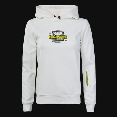 Дамски Бял Slim-fit Fleece суичър с качулка - Pleasure