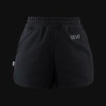 Дамски памучни къси панталони - Curved-fit - Stealth Black - 02