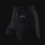 Дамски памучни къси панталони - Curved-fit - Stealth Black
