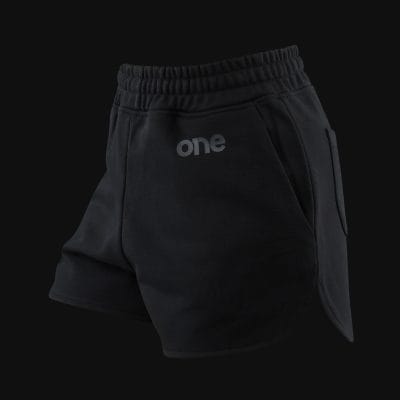 Дамски памучни къси панталони - Curved-fit - Stealth Black