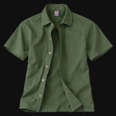 Мъжка Оvershirt Риза с къс ръкав - Olive Comfort